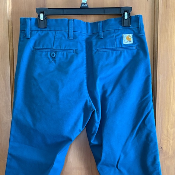 Carhartt WIP Teal Slim Straight Chinos - Picture 3 of 4